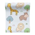 Tapeta - dziecięca, żyrafa, lew, hipopotam