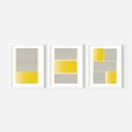 Zestaw obrazy w ramie, plakaty - linie, geometryczny, abstrakcja - rama biała