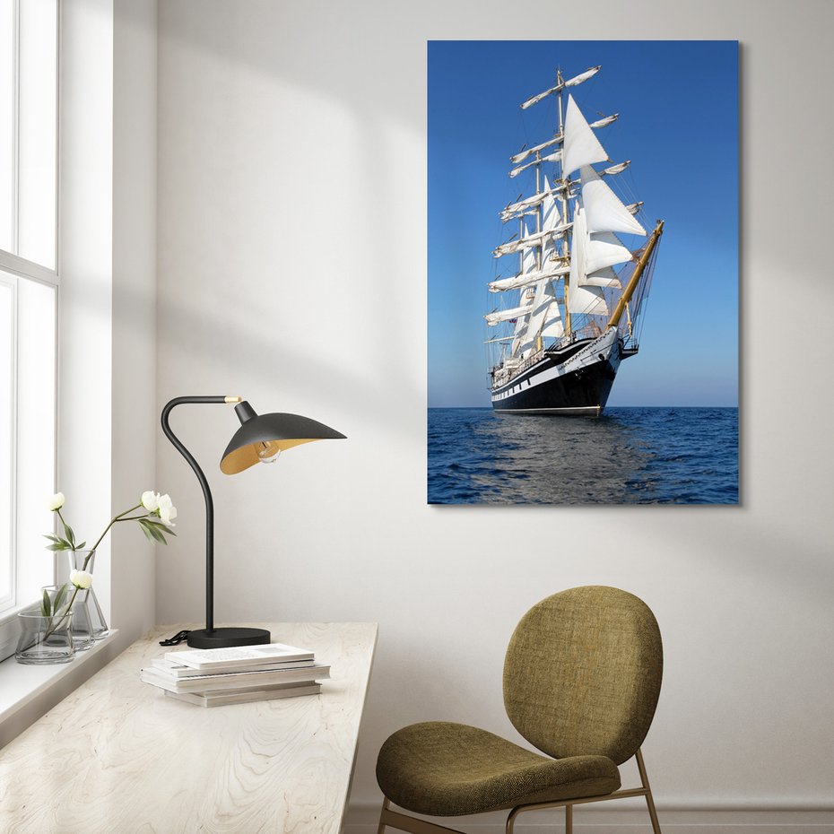 Obraz na płótnie - żaglowiec, morze, niebo