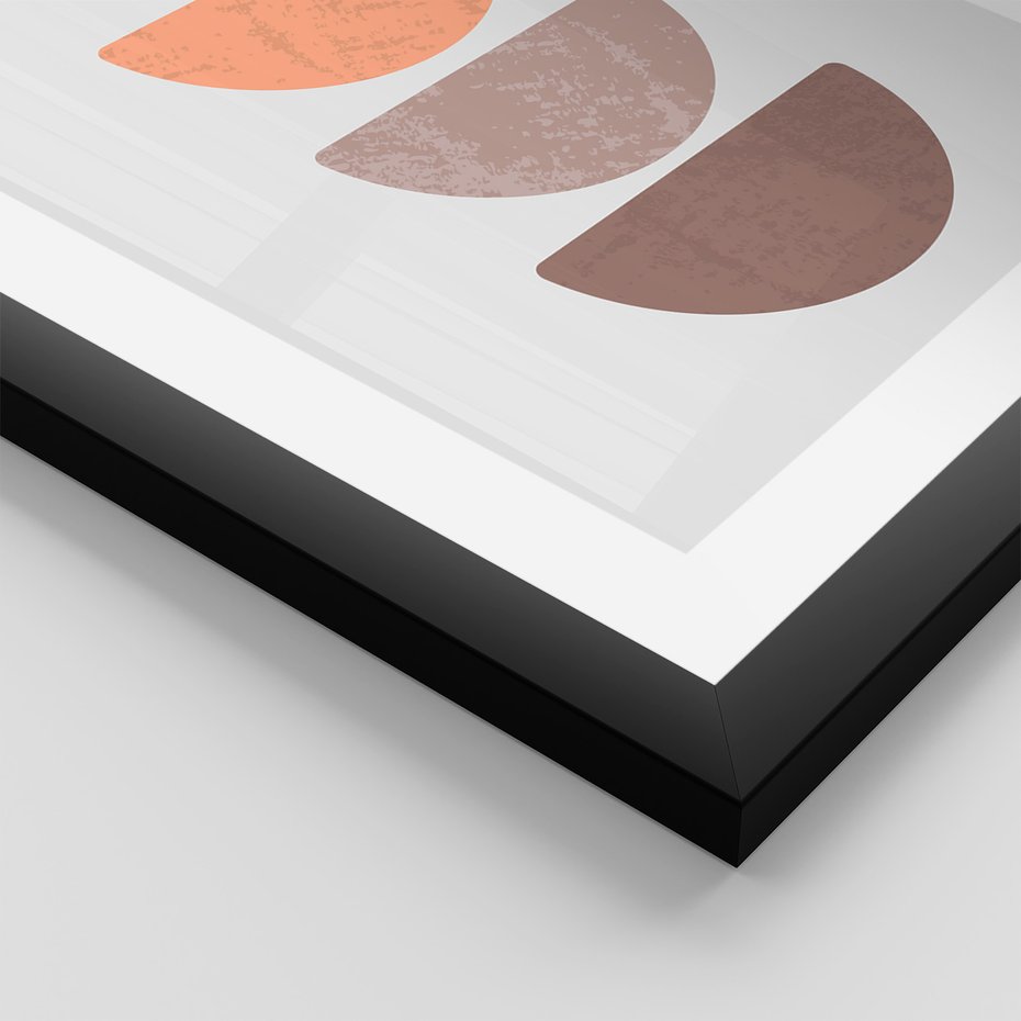 Zestaw obrazy w ramie, plakaty - abstrakcja, boho, minimalizm - rama czarna