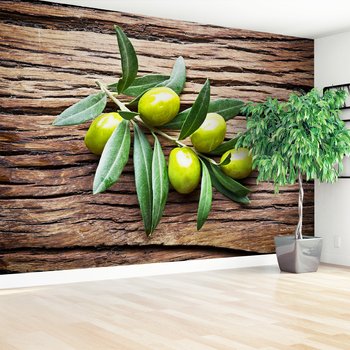 Fototapeta - oliwki, liście, drewno
