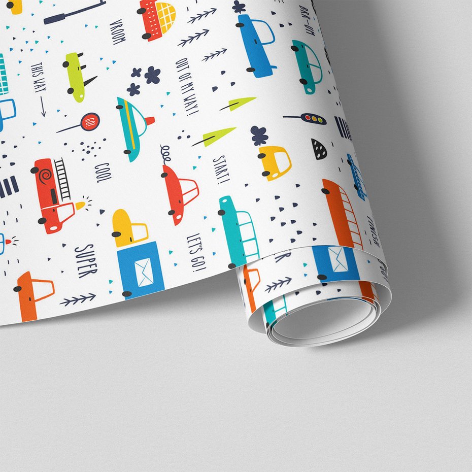 Tapeta - dziecięca, auta, pojazdy,