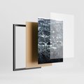 Zestaw obrazy w ramie, plakaty - śnieg, góry, zima - rama czarna
