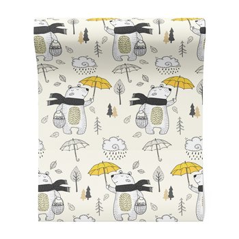 Tapeta - dziecięca, niedźwiedź, parasol, drzewo