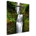 Obraz na płótnie - wodospad, most, natura