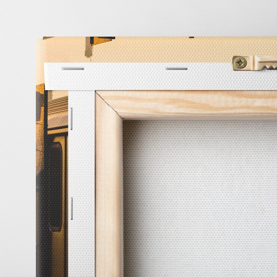 Obraz na płótnie - miasto, pociąg, budynki