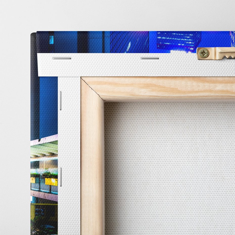 Obraz na płótnie - miasto, noc, budynki