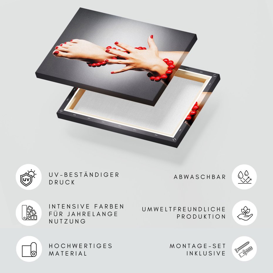 Obraz na płótnie - ręka, noga, czerwony