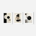 Zestaw obrazy w ramie, plakaty - abstrakcja,portret,geometria - rama biała