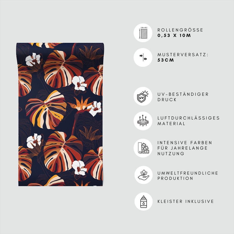 Tapeta - liście, kwiaty, tło