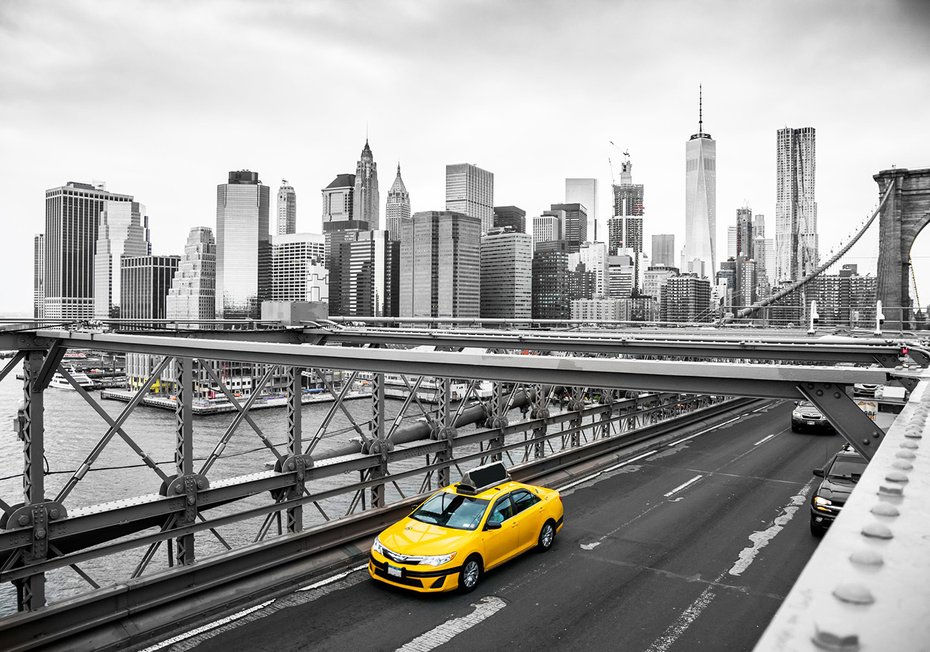 Fototapeta - miasto, most, taksówka