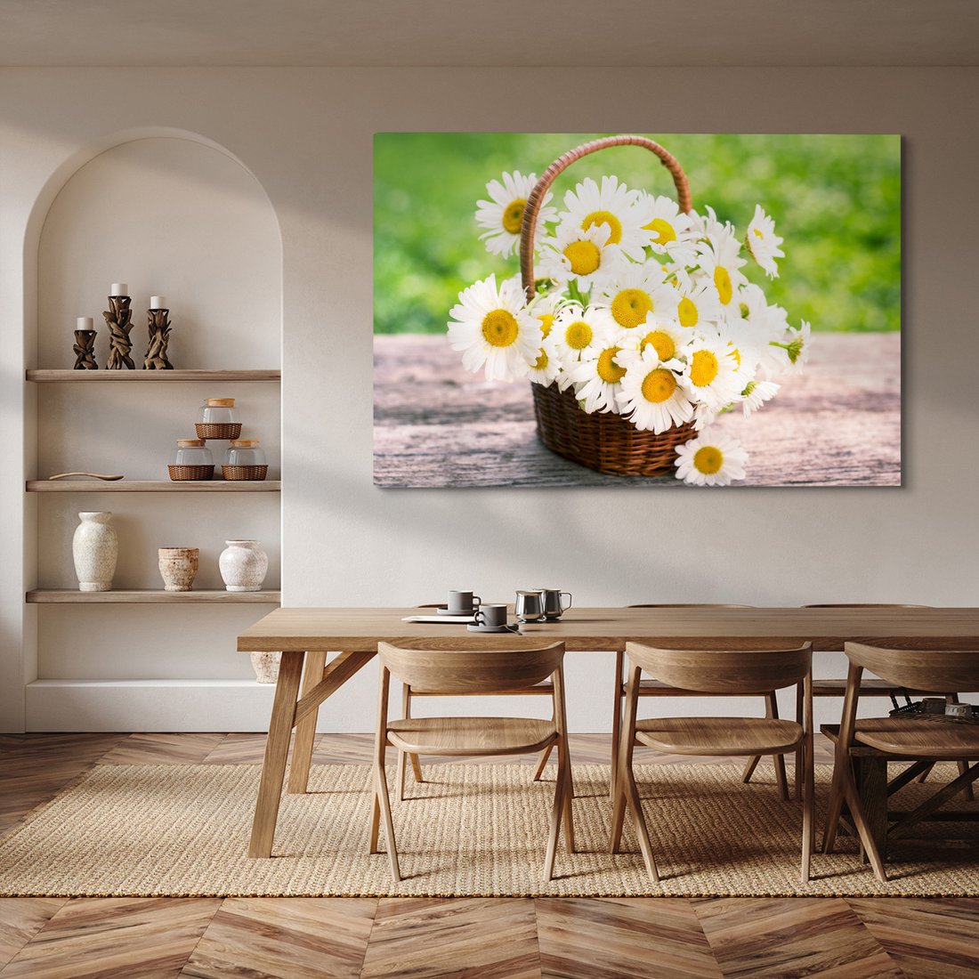 Obraz na płótnie - kwiaty, koszyk, natura