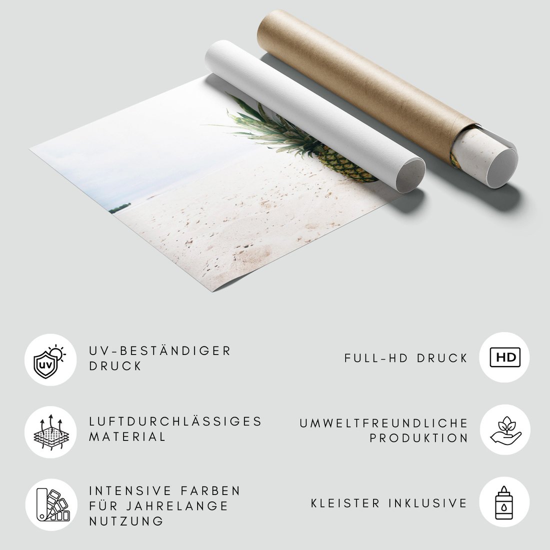 Fototapeta - ananas, plaża, owoce