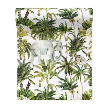 Tapeta - słoń, małpa, dżungla