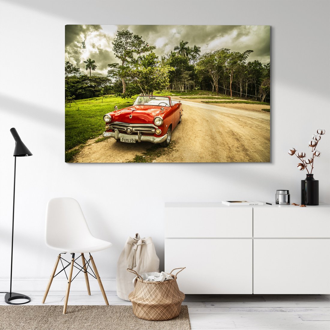 Obraz na płótnie - samochód, vintage, natura