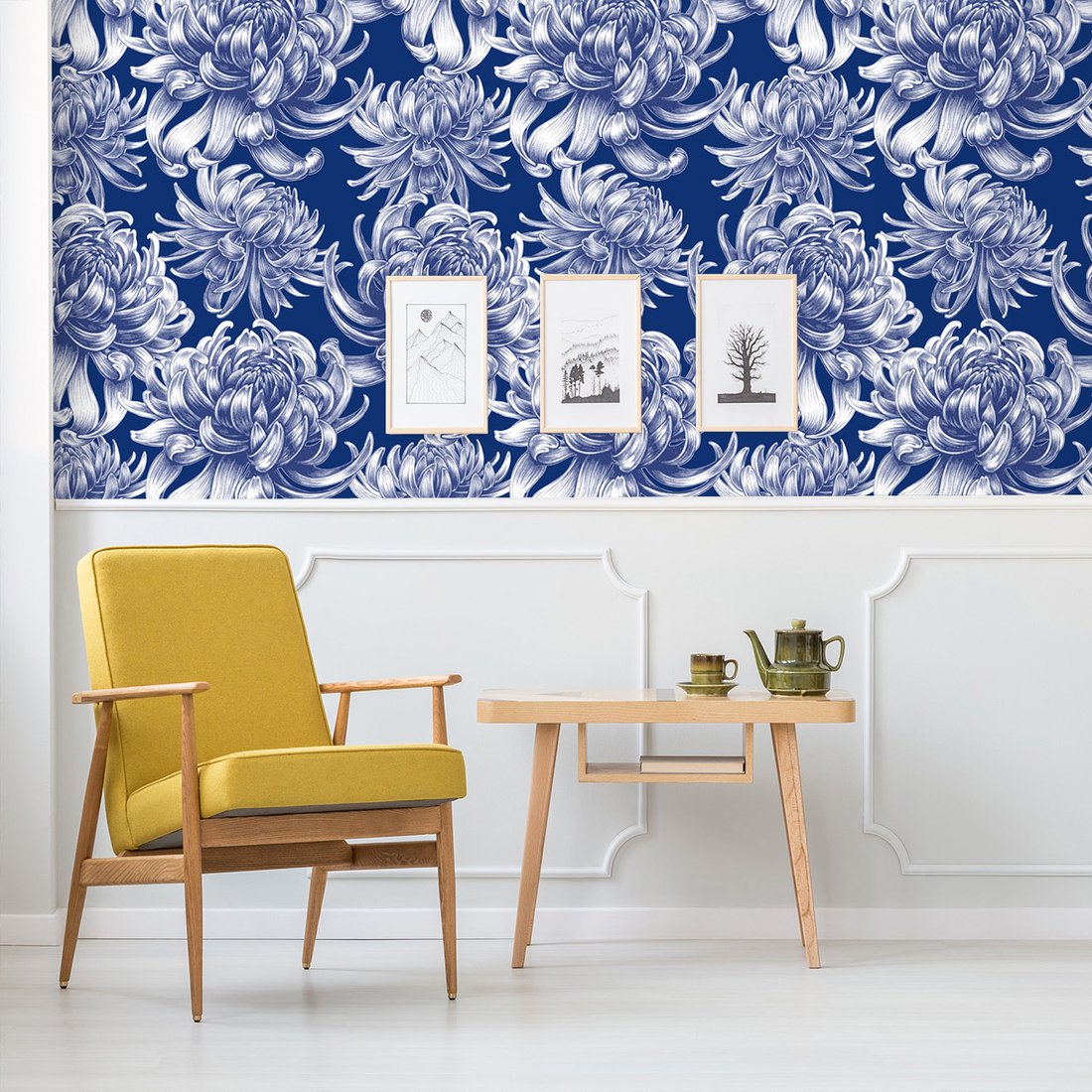 Tapeta - kwiaty, ornament, elegancja