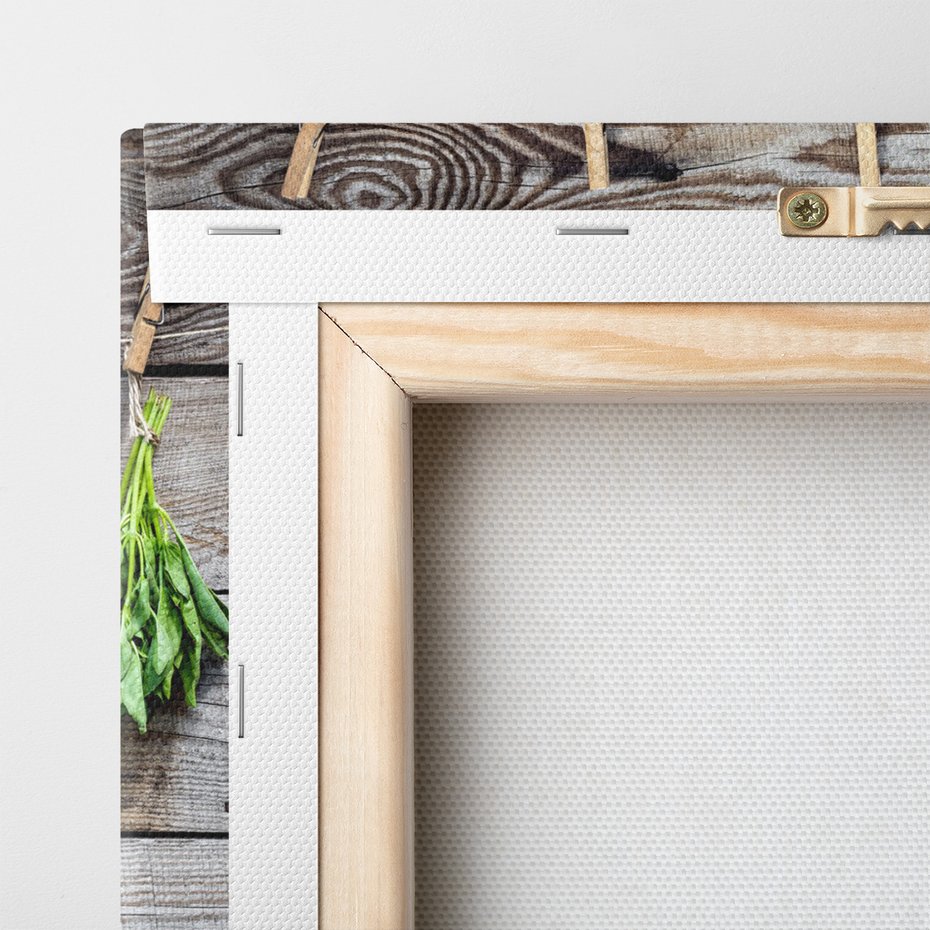 Obraz na płótnie - zioła, przyprawy, drewno