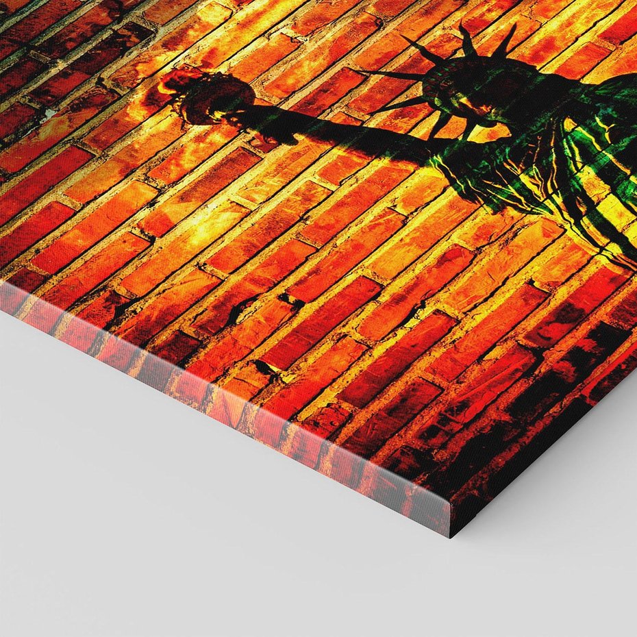 Obraz na płótnie - Statua Wolności, Mur, Czerwony