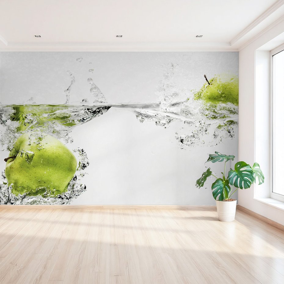 Fototapeta - jabłka, woda, świeżość