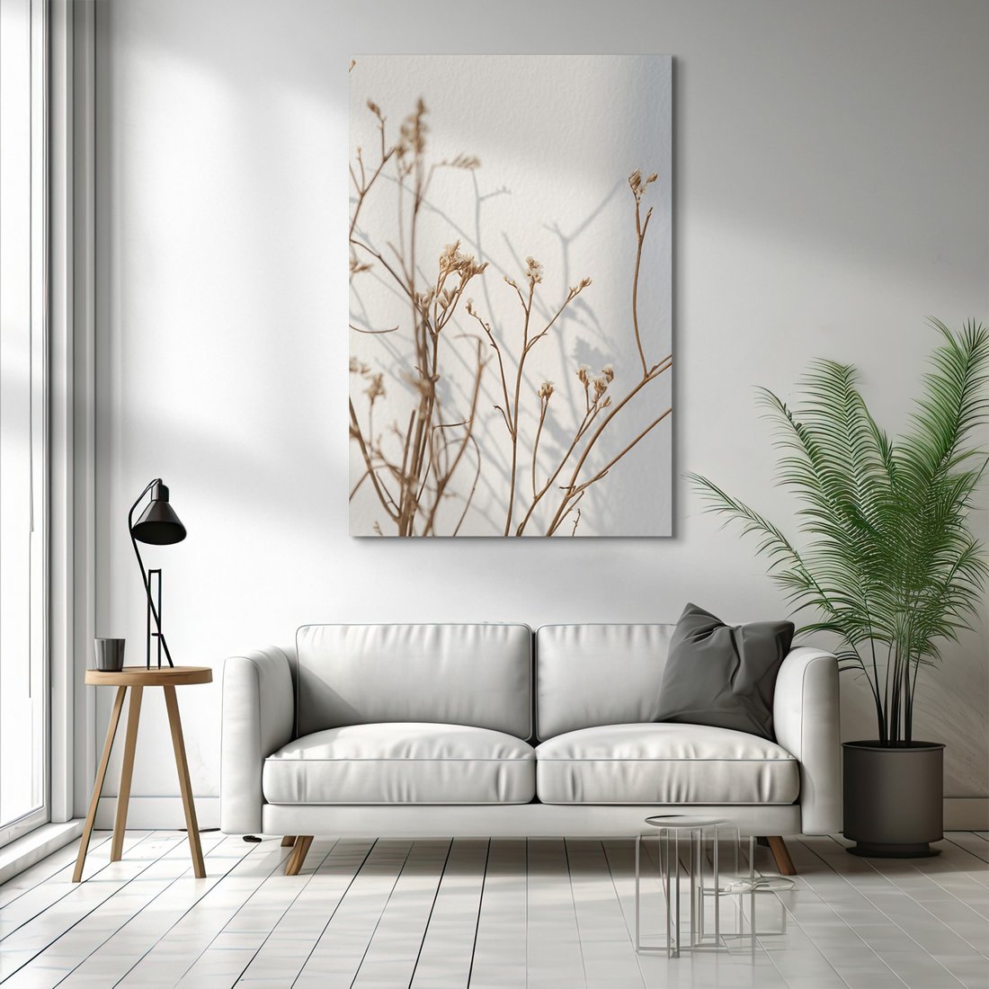 Obraz na płótnie - kwiaty, suszone, brązowe