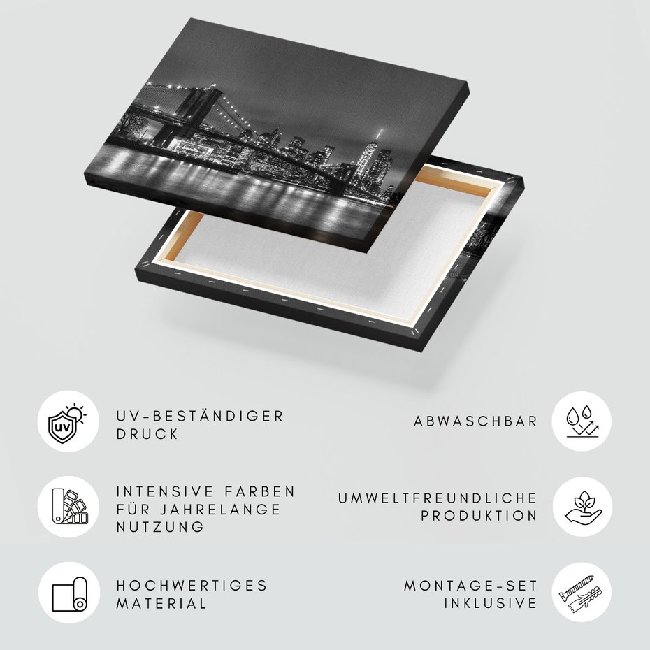 Obraz na płótnie - most, miasto, noc