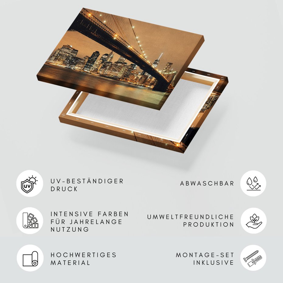 Obraz na płótnie - most, miasto, noc