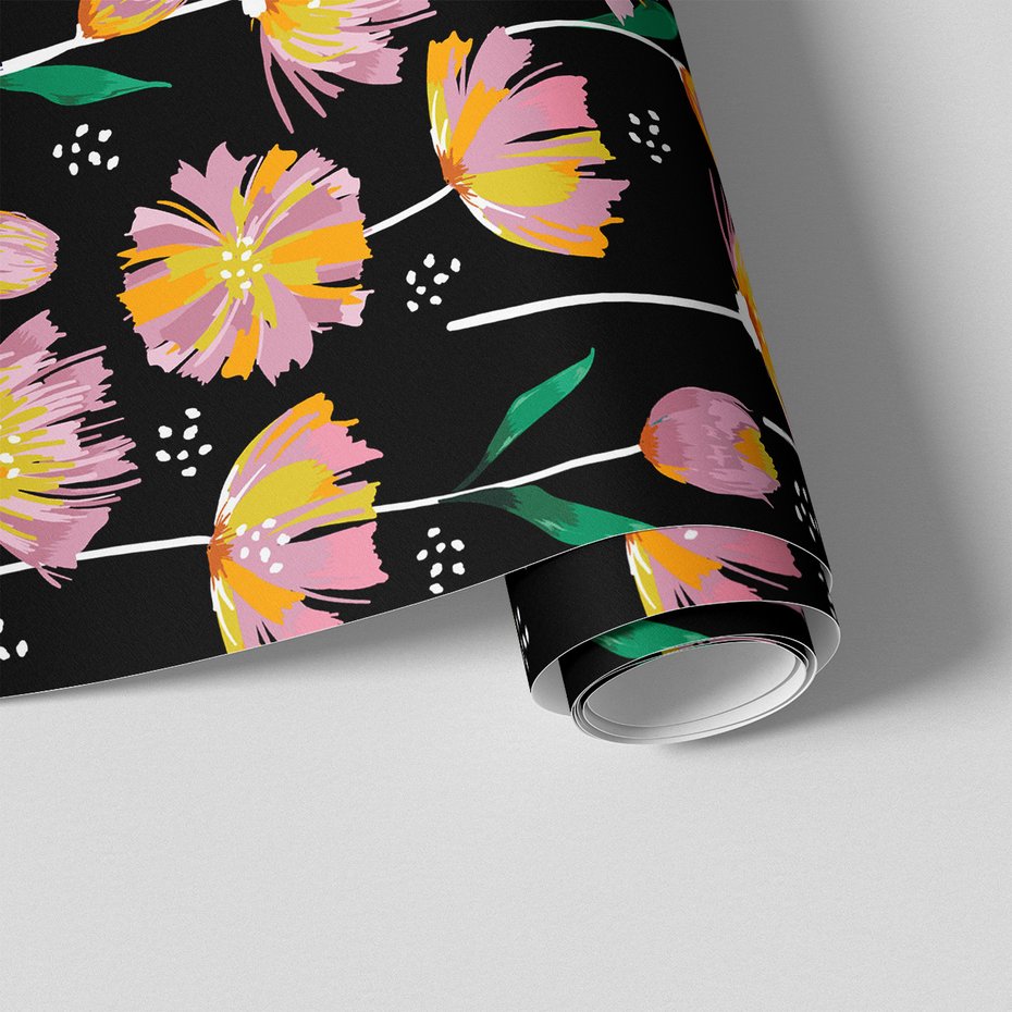 Tapeta - kwiaty, tło, kropki