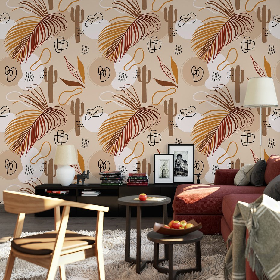 Tapeta - liść, kaktus, abstrakcja