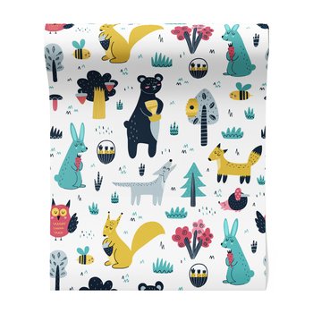 Tapeta - dziecięca, las, miód, zwierzęta