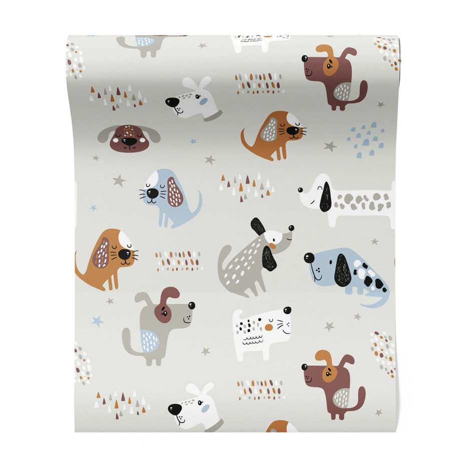 Tapeta - dziecięca, pies, ilustracja, gwiazda