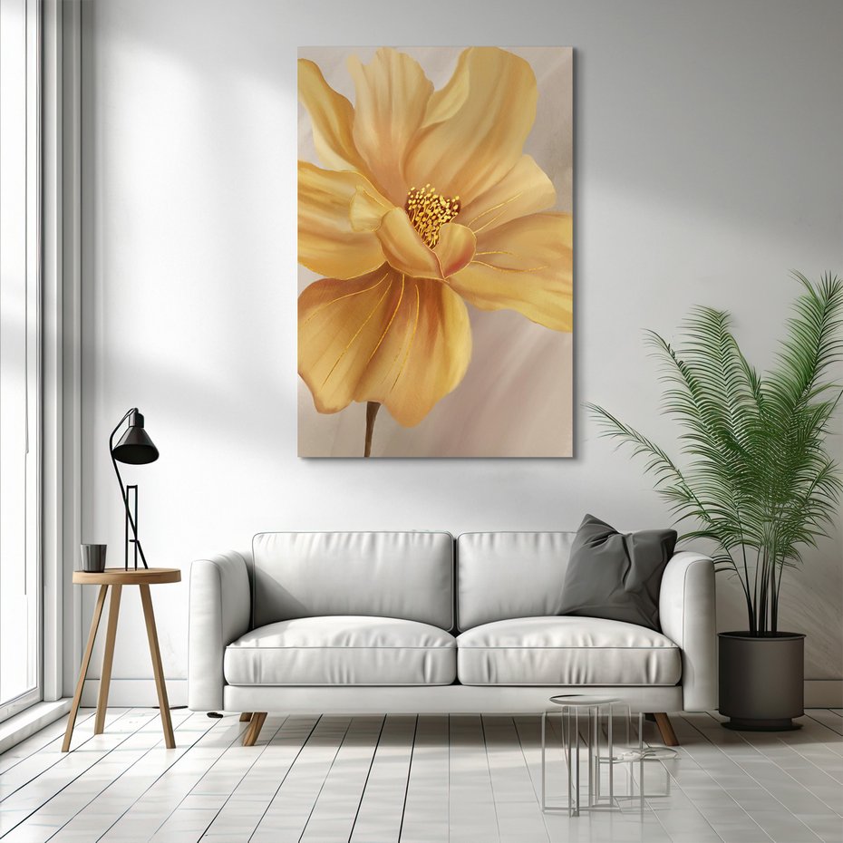 Obraz na płótnie - kwiat, złoty, dekoracja