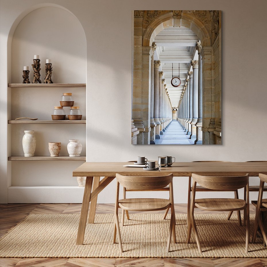 Obraz na płótnie - kolumnada, architektura, zegar