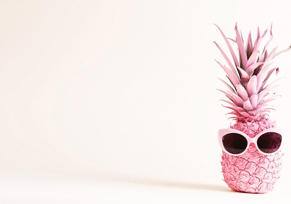 Fototapeta - ananas, różowy, okulary