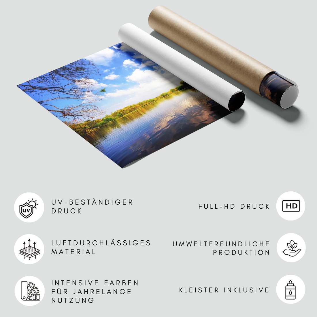 Fototapeta - jezioro, las, niebo