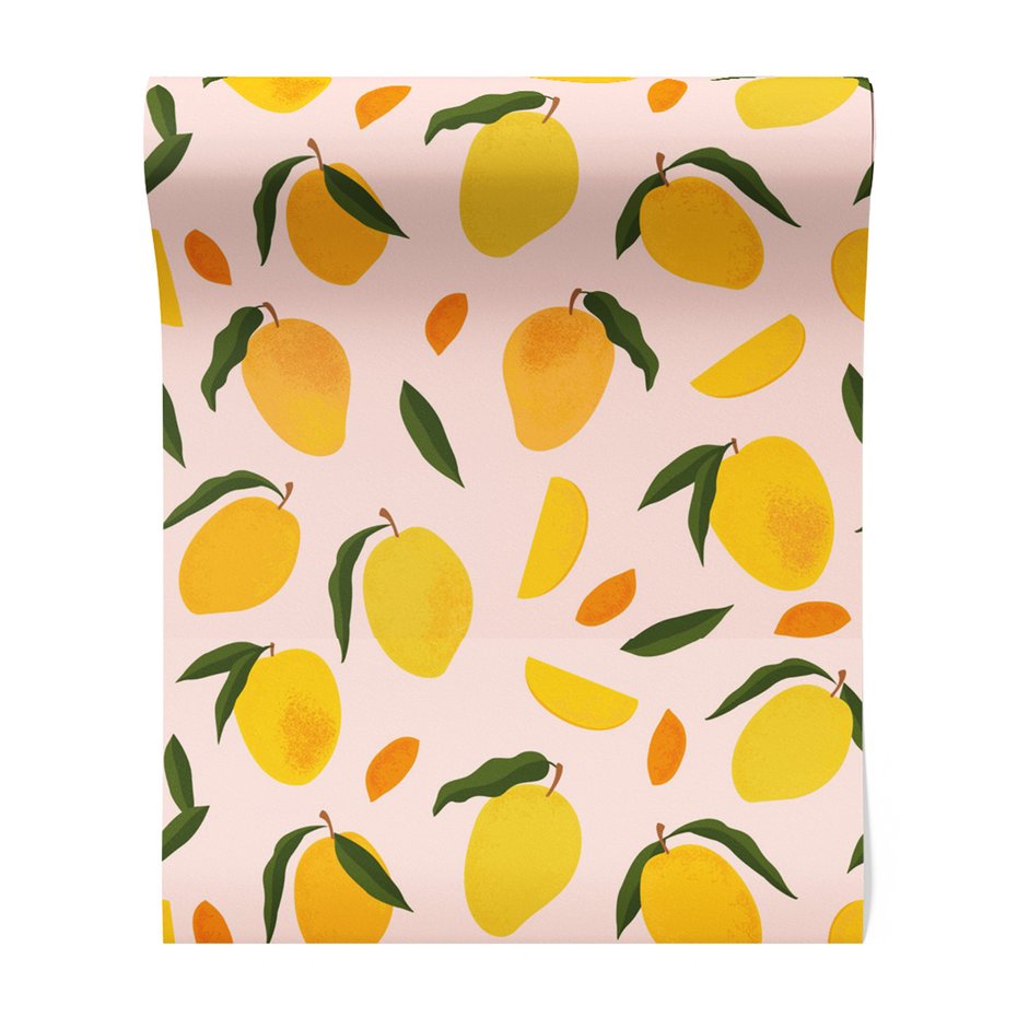 Tapeta - mango, liście, plasterki
