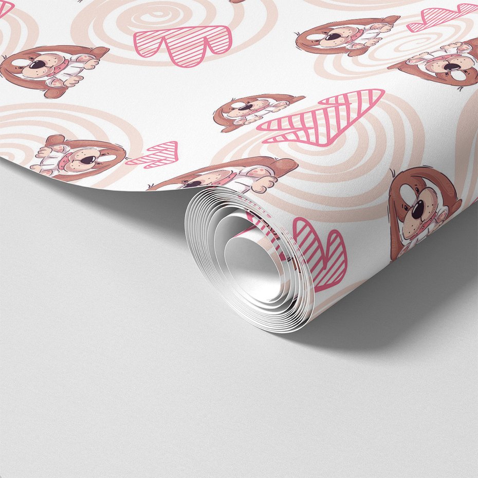 Tapeta - dziecięca, pies, serce,