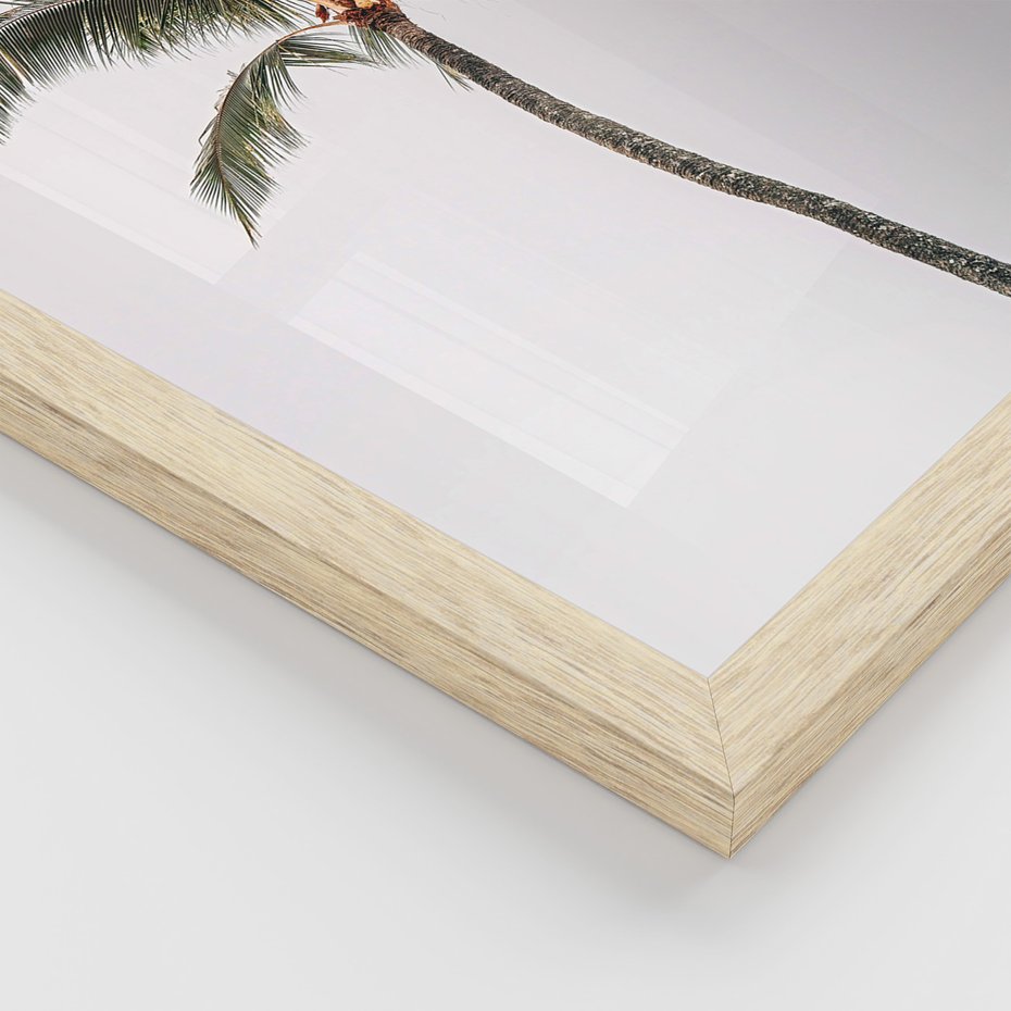 Zestaw obrazy w ramie, plakaty - palma, ananas, tropikalny - rama drewno