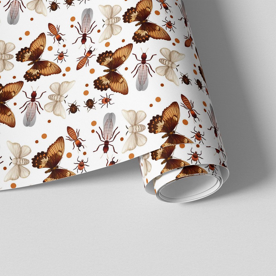 Tapeta - motyle, mrówki, kropki