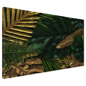 Obraz na płótnie - liście, złoto, zielony