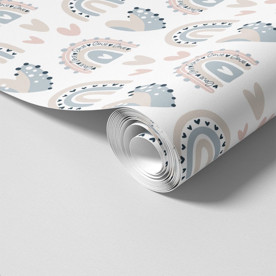 Tapeta - dziecięca, serca, tęcze,