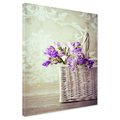 Obraz na płótnie - kwiaty, koszyk, fioletowy