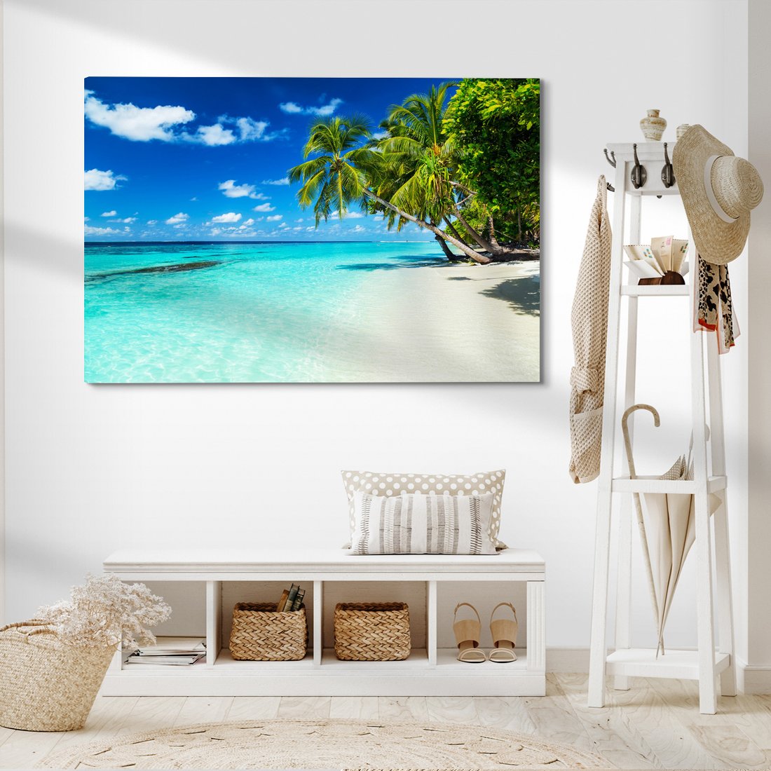 Obraz na płótnie - plaża, morze, palmy