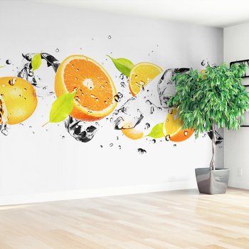 Fototapeta - pomarańcze, lód, woda