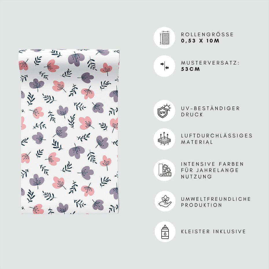 Tapeta - kwiaty, liście, tło