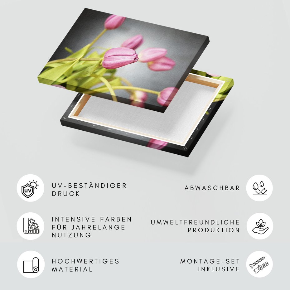 Obraz na płótnie - tulipany, kwiaty, różowy