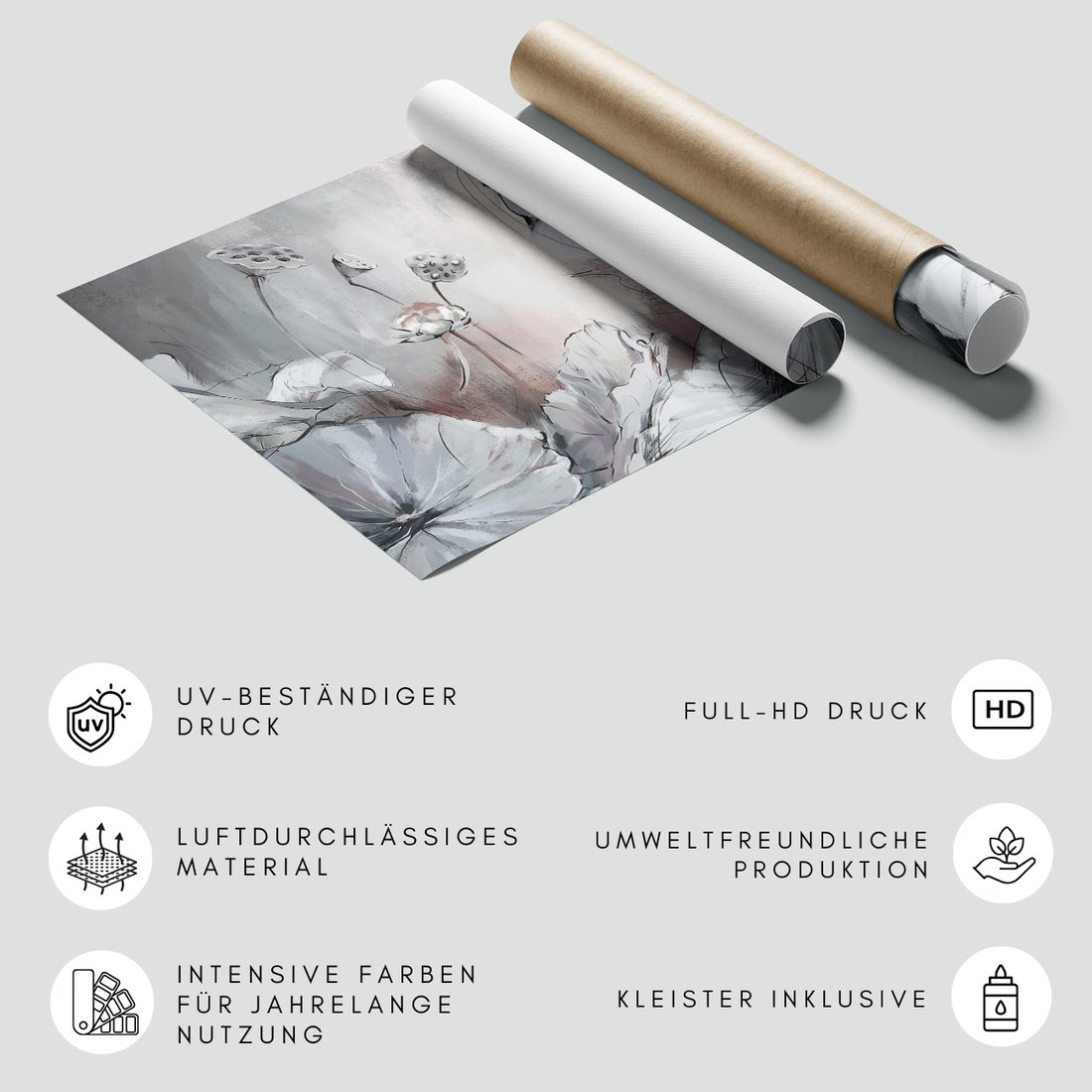 Fototapeta - beton, liście, lilie