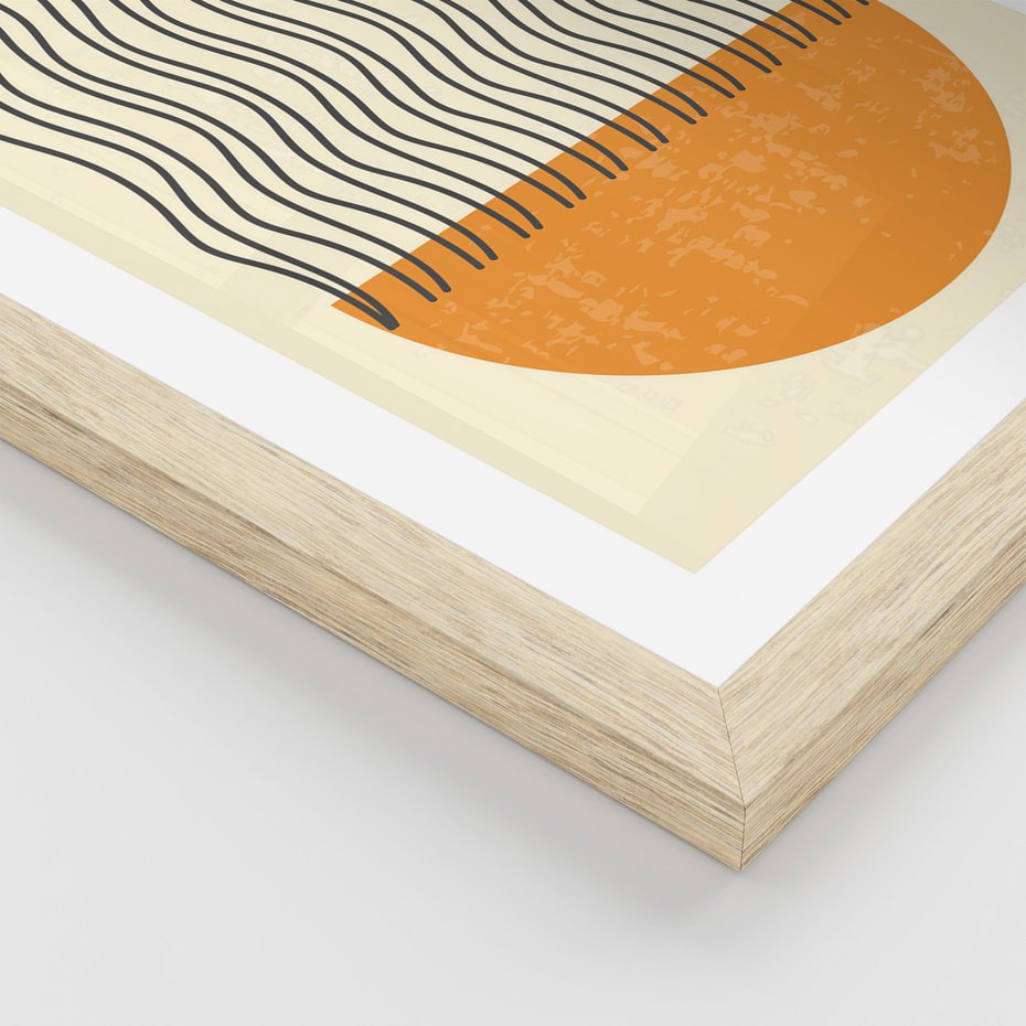 Zestaw obrazy w ramie, plakaty - abstrakcja, minimalizm, wzory - rama drewno