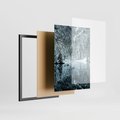 Zestaw obrazy w ramie, plakaty - zima, śnieg, góry - rama czarna