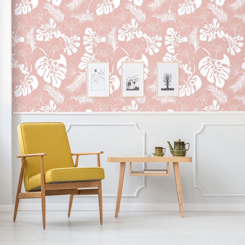 Tapeta - liście, kwiaty, tło