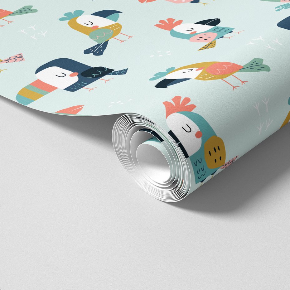 Tapeta - dziecięca, papuga, ptak, grafika